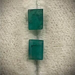 1 total carat weight - pair of emerald shaped emeralds (May birthstone)